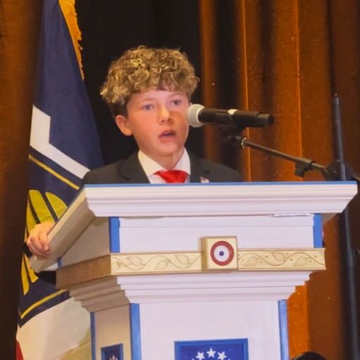 jace speaking front square youth civics education Jace speaks at event